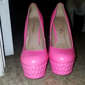 Hot pink pumps